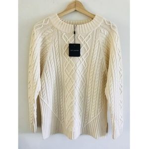St. John Wool Cable Knit Sweater Size M